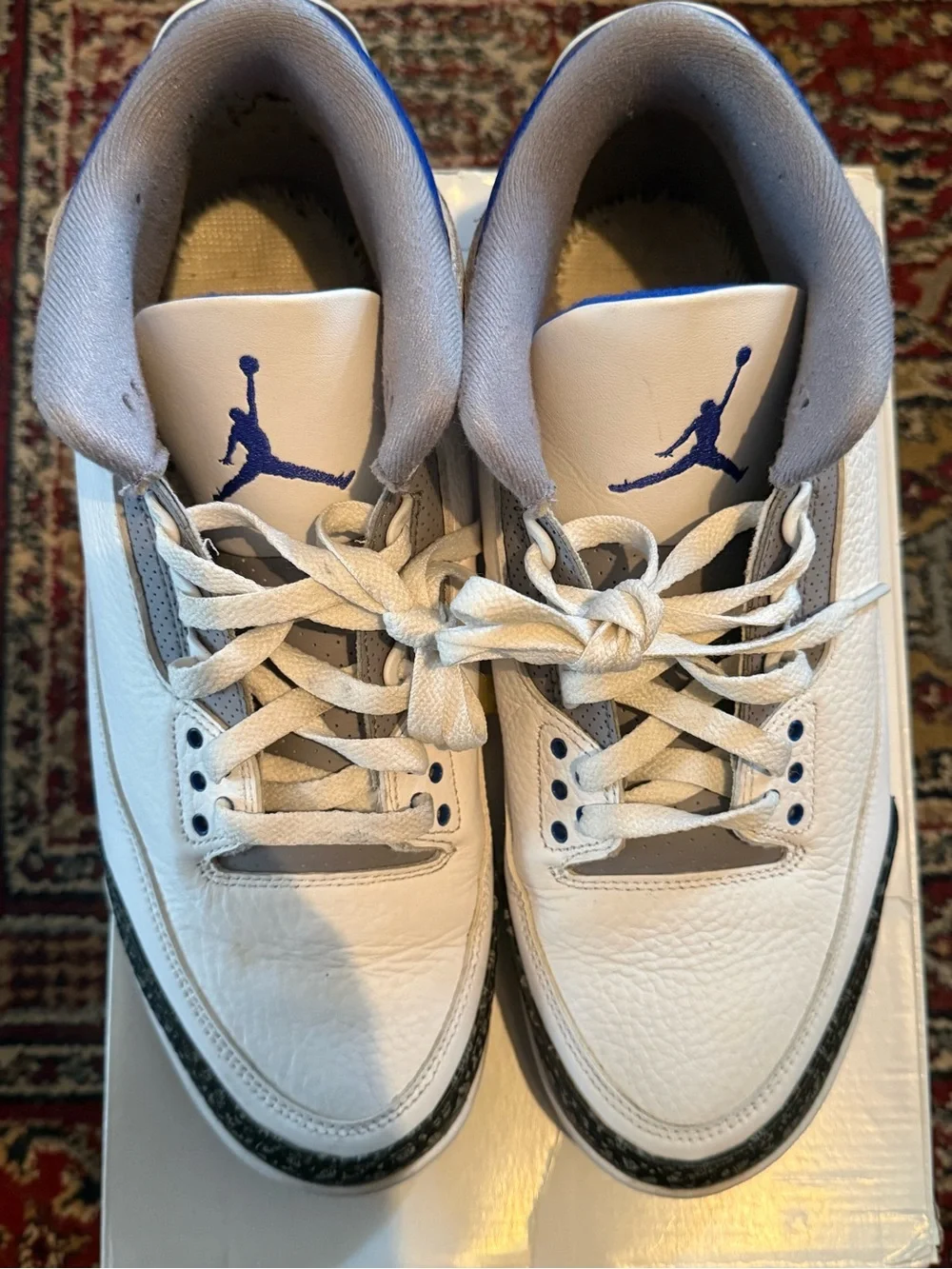 Jordan 3 Retro Racer Blue - Men's White, Blue & Gray Retro Basketball Sneakers